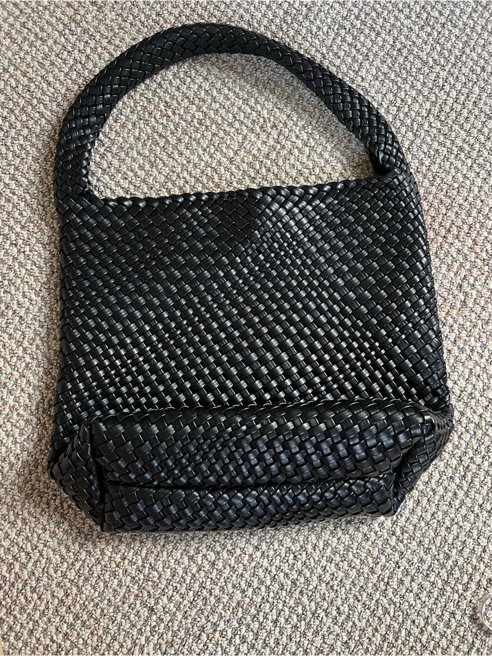 Woven Black Shoulder Bag